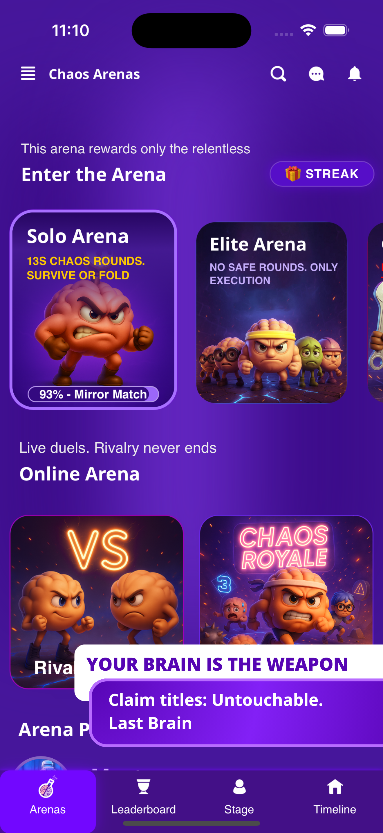 Arena run screenshot